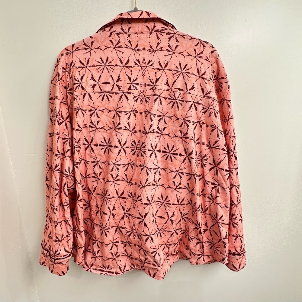 Rebecca Minkoff Brushed Cotton Pink Shibori Rose Patterned Women's Pajama SZ 1X - Picture 5 of 7
